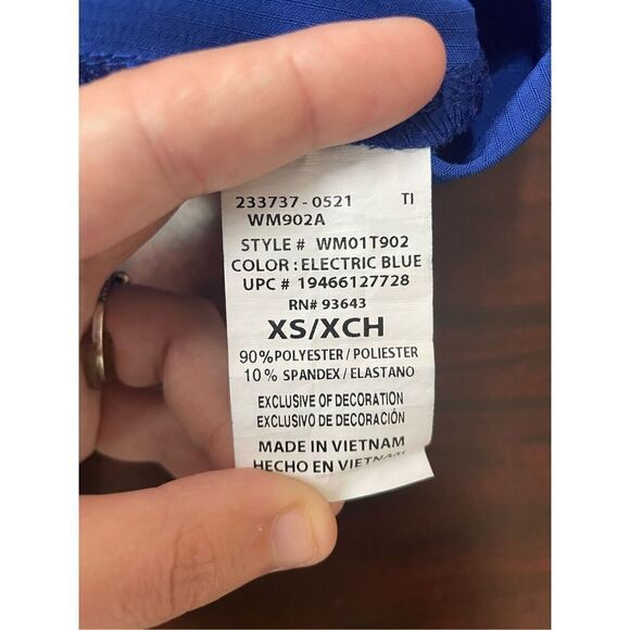 ScrubStar Supreme Stretch Electric Blue Scrub Top Size X-Small - Picture 6 of 8